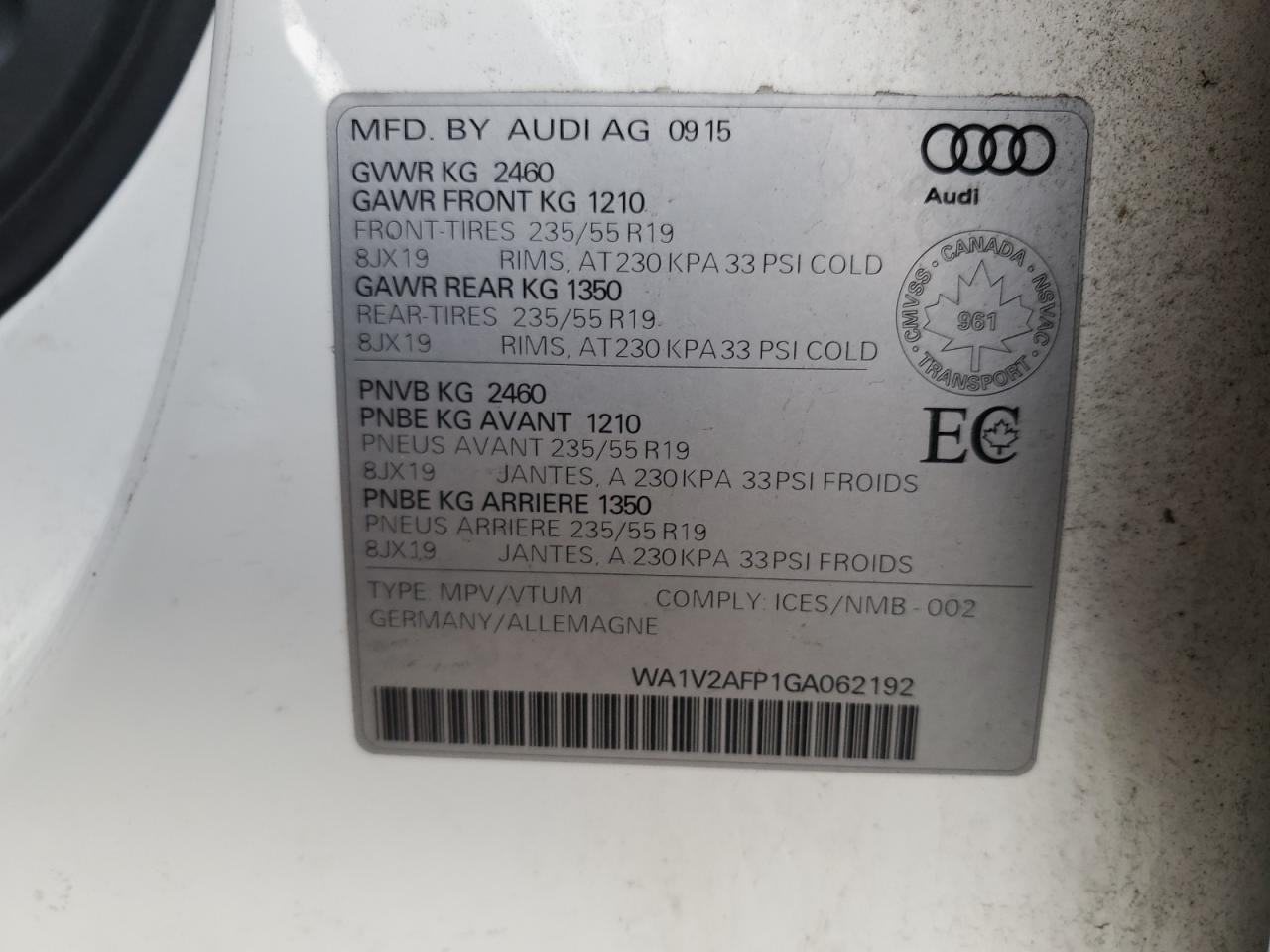 WA1V2AFP1GA062192 2016 Audi Q5 Technik
