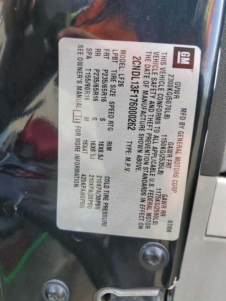 2CNDL13F176000262 2007 Chevrolet Equinox Ls