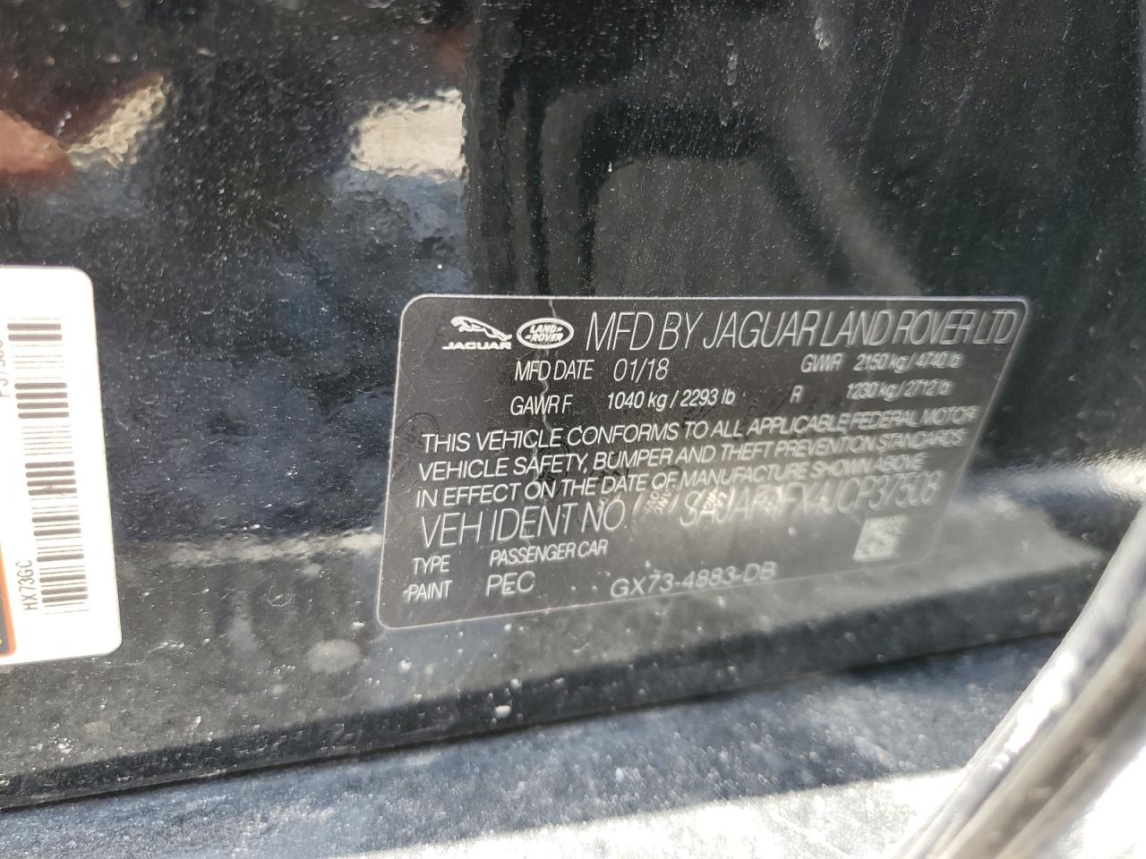 SAJAF4FX4JCP37508 2018 Jaguar Xe R - Sport