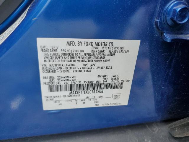 2018 Ford Ecosport Se VIN: MAJ3P1TEXJC164206 Lot: 59123284