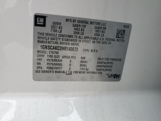 2017 CHEVROLET TAHOE C150 - 1GNSCAKC2HR143673