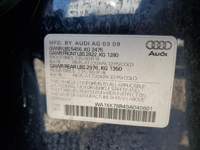 2009 Audi Q5 3.2 VIN: WA1KK78R49A040601 Lot: 60543734