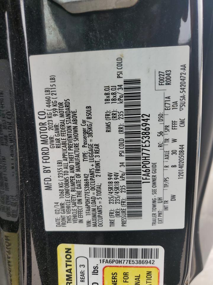 1FA6P0H77E5386942 2014 Ford Fusion Se