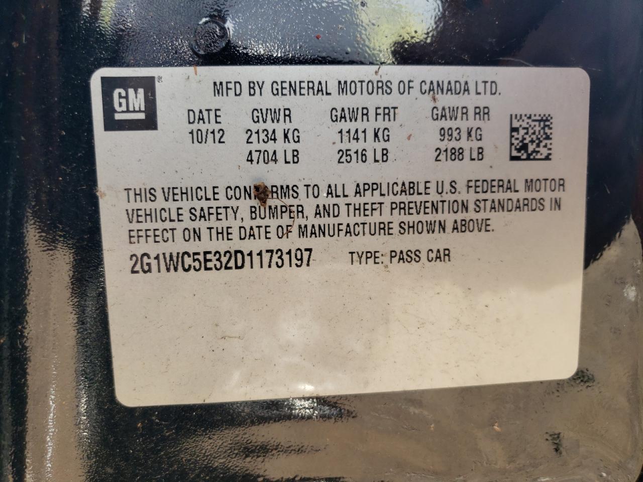 2G1WC5E32D1173197 2013 Chevrolet Impala Ltz