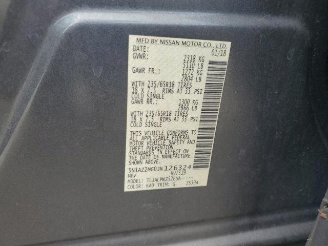 2018 NISSAN MURANO S - 5N1AZ2MG0JN126324
