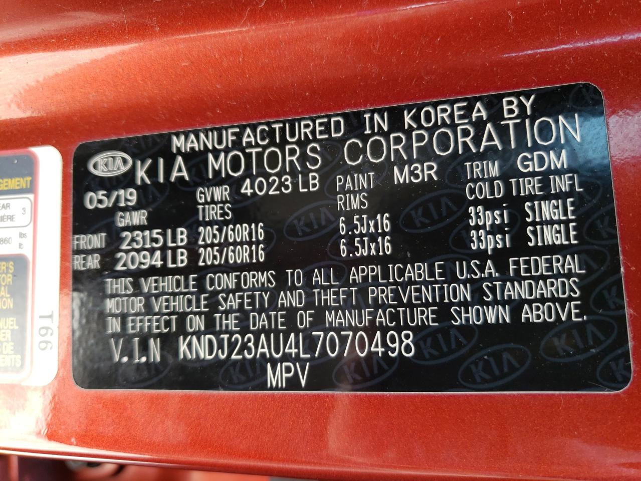 KNDJ23AU4L7070498 2020 Kia Soul Lx