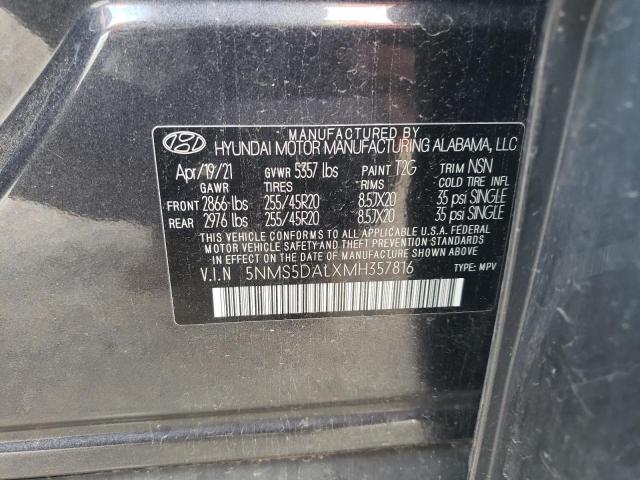2021 Hyundai Santa Fe Calligraphy VIN: 5NMS5DALXMH357816 Lot: 55390954