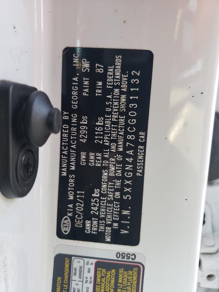 5XXGN4A78CG031132 2012 Kia Optima Ex