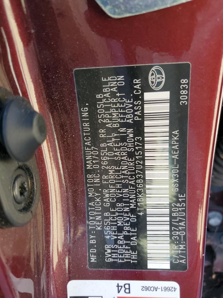 4T1BK36B37U215173 2007 Toyota Avalon Xl