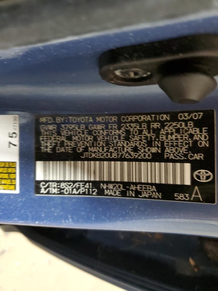 JTDKB20U877639200 2007 Toyota Prius