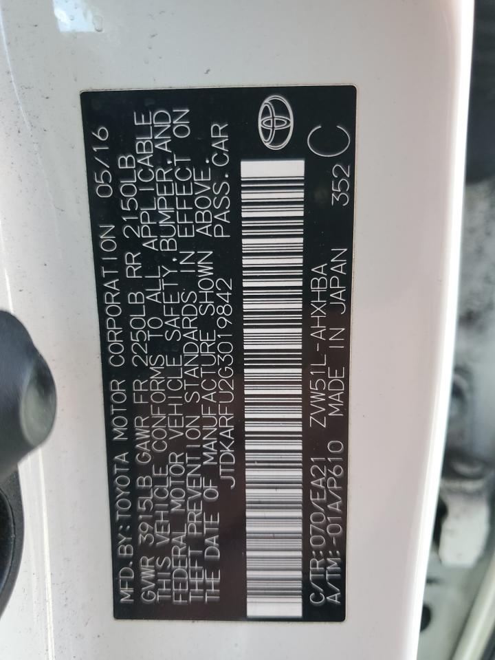 JTDKARFU2G3019842 2016 Toyota Prius