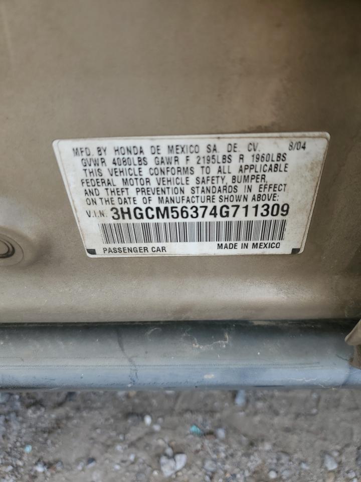 3HGCM56374G711309 2004 Honda Accord Lx