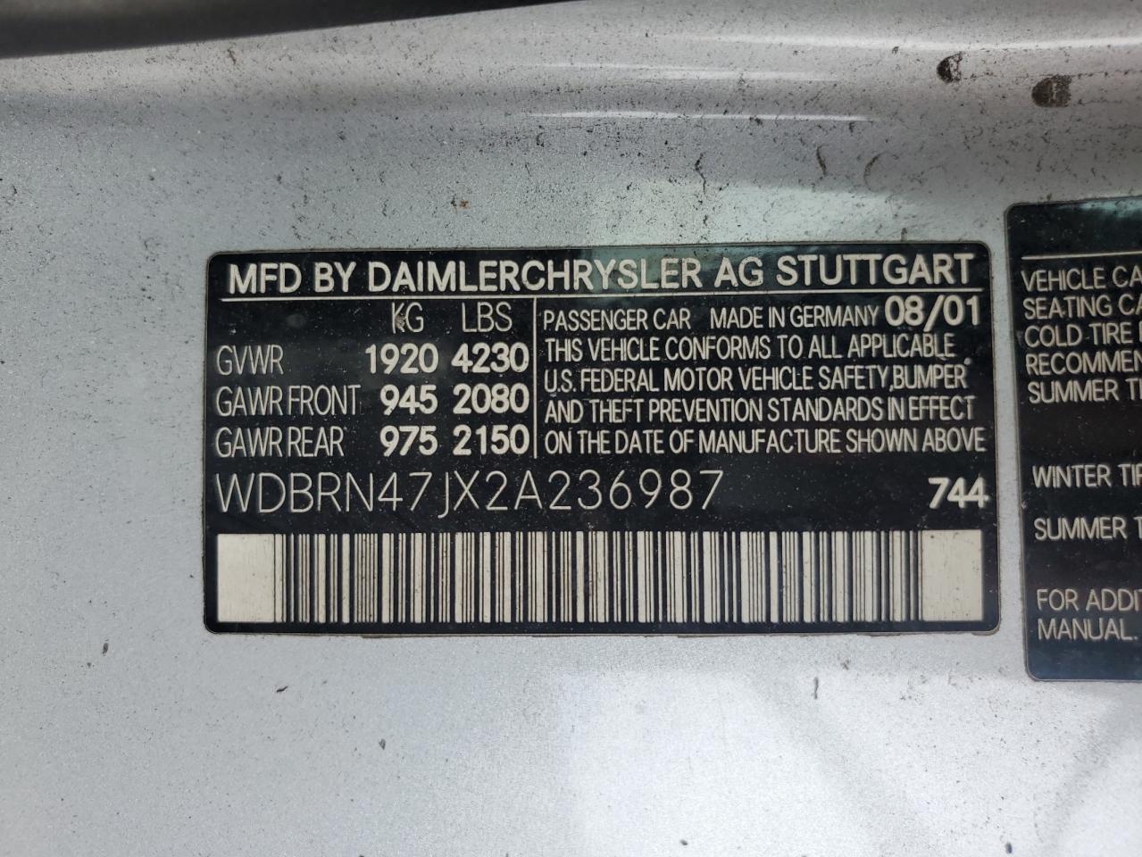 WDBRN47JX2A236987 2002 Mercedes-Benz C 230K Sport Coupe