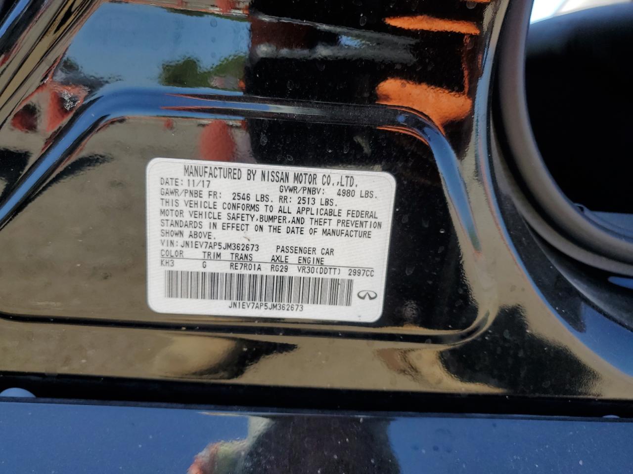 JN1EV7AP5JM362673 2018 Infiniti Q50 Luxe