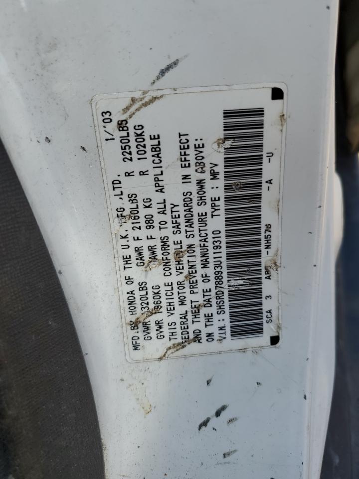 SHSRD78893U119310 2003 Honda Cr-V Ex