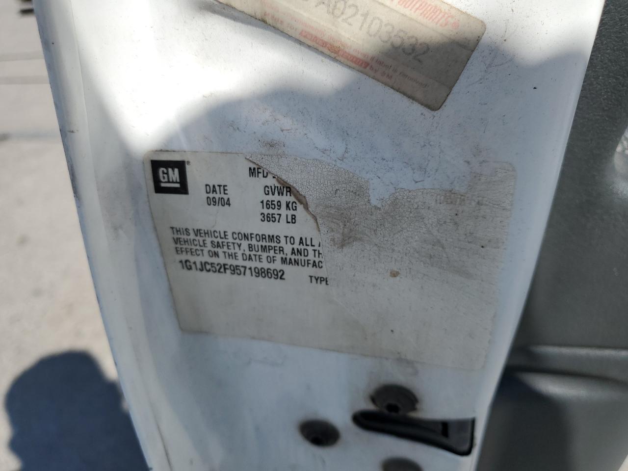 1G1JC52F957198692 2005 Chevrolet Cavalier