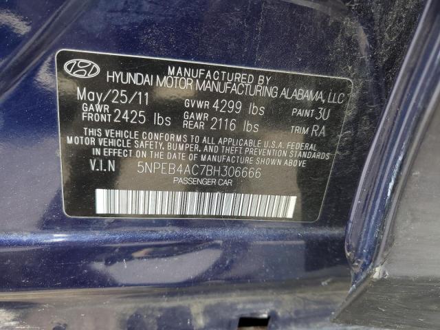 2011 Hyundai Sonata Gls VIN: 5NPEB4AC7BH306666 Lot: 58489174