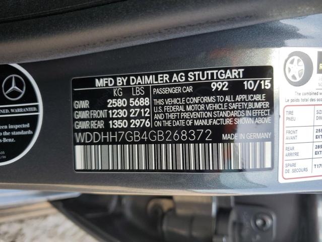 2016 MERCEDES-BENZ E 63 AMG-S - WDDHH7GB4GB268372