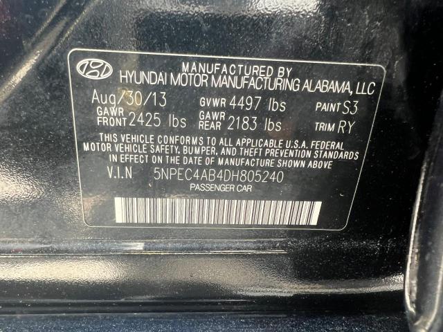 2013 Hyundai Sonata Se VIN: 5NPEC4AB4DH805240 Lot: 57770884