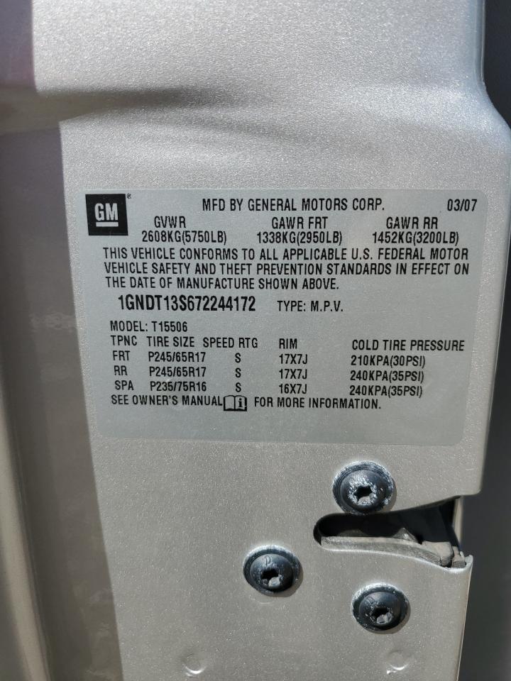 1GNDT13S672244172 2007 Chevrolet Trailblazer Ls