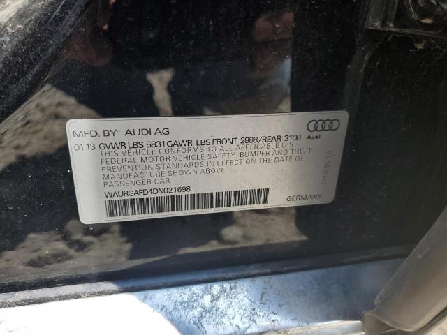 2013 Audi A8 L Quattro VIN: WAURGAFD4DN021698 Lot: 57380384