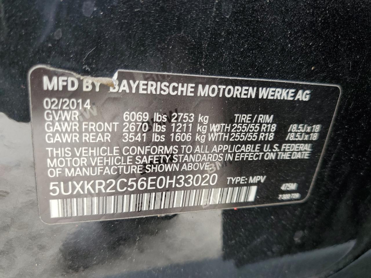 5UXKR2C56E0H33020 2014 BMW X5 Sdrive35I