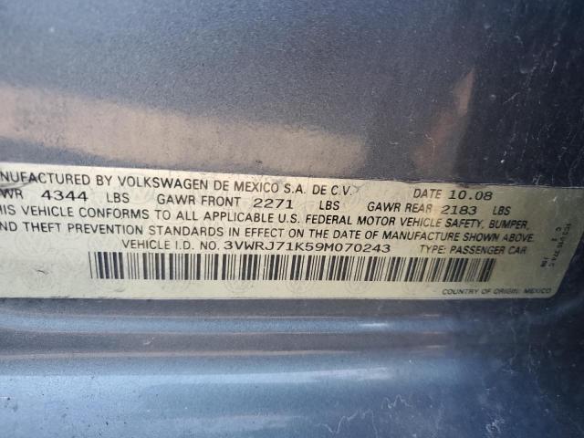 2009 Volkswagen Jetta Wolfsburg VIN: 3VWRJ71K59M070243 Lot: 60287814