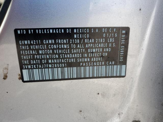 2015 VOLKSWAGEN JETTA BASE - 3VW2K7AJ7FM285091