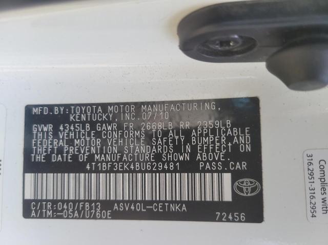 4T1BF3EK4BU629481 | 2011 Toyota camry base