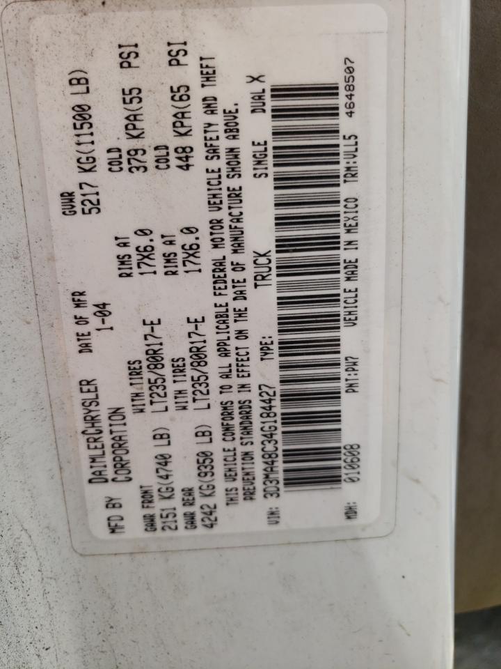 3D3MA48C34G184427 2004 Dodge Ram 3500 St