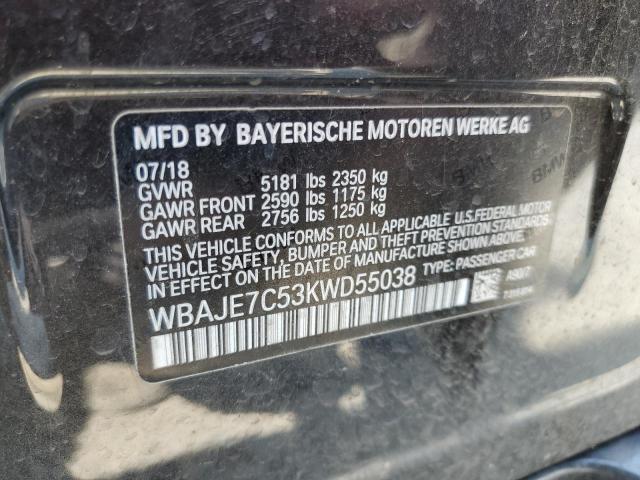 VIN WBAJE7C53KWD55038 2019 BMW 5 Series, 540 XI no.12