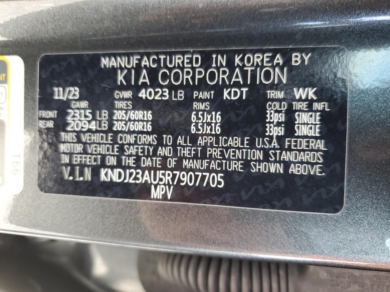 KNDJ23AU5R7907705 2024 Kia Soul Lx