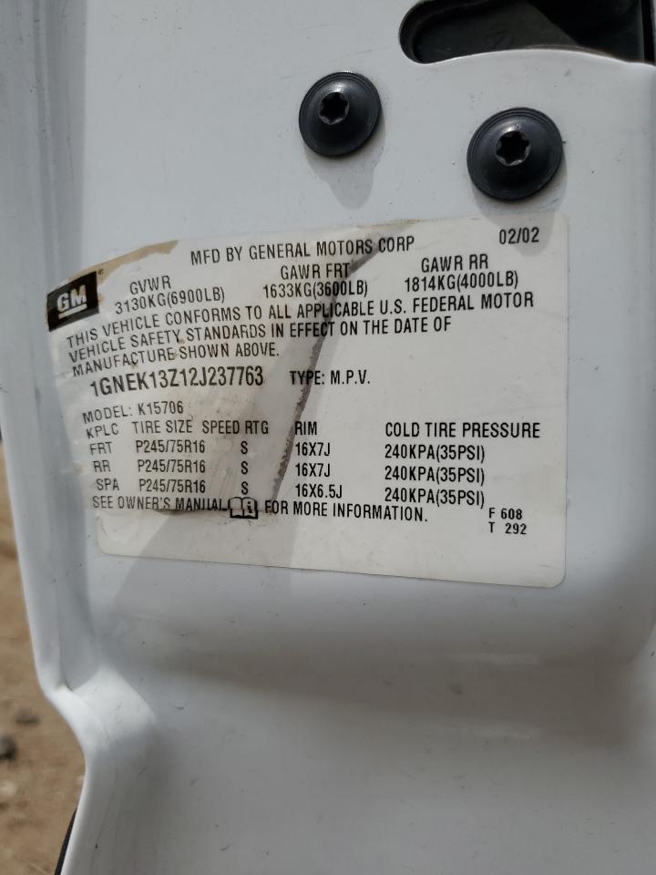 1GNEK13Z12J237763 2002 Chevrolet Tahoe K1500