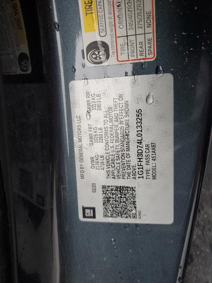 1G1FH3D74L0133255 2020 Chevrolet Camaro Ss