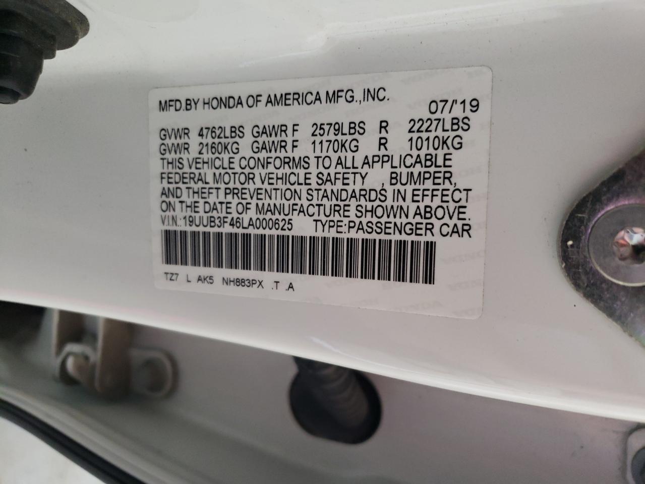 19UUB3F46LA000625 2020 Acura Tlx Technology