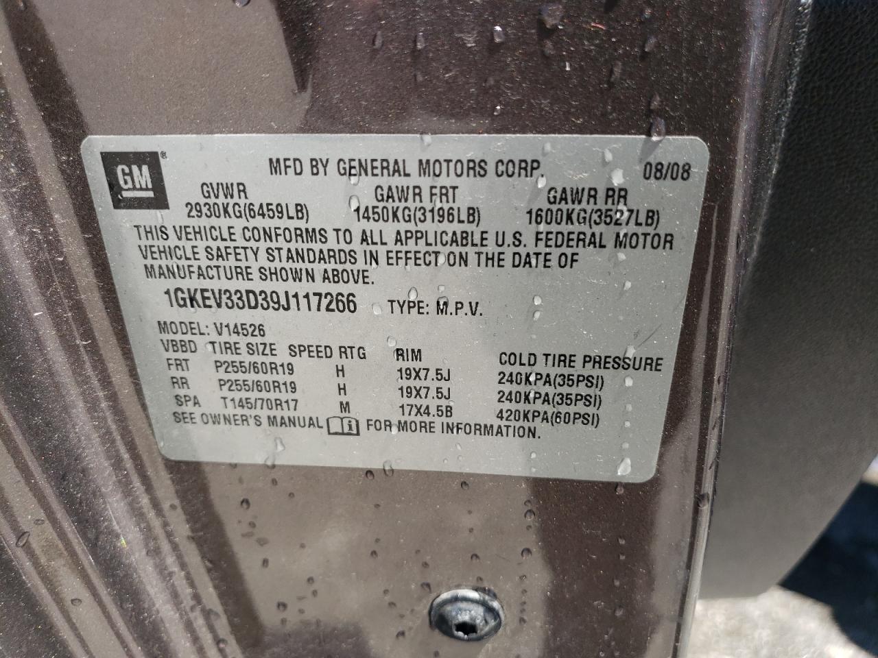 1GKEV33D39J117266 2009 GMC Acadia Slt-2