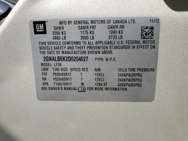 2013 Chevrolet Equinox Ls VIN: 2GNALBEK2D6204627 Lot: 60026214