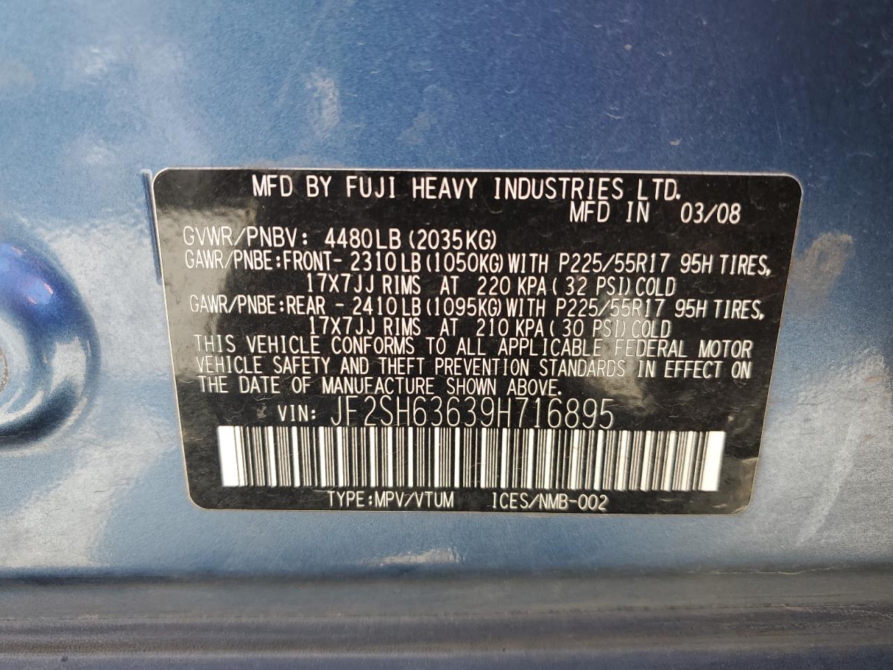 JF2SH63639H716895 2009 Subaru Forester 2.5X Premium