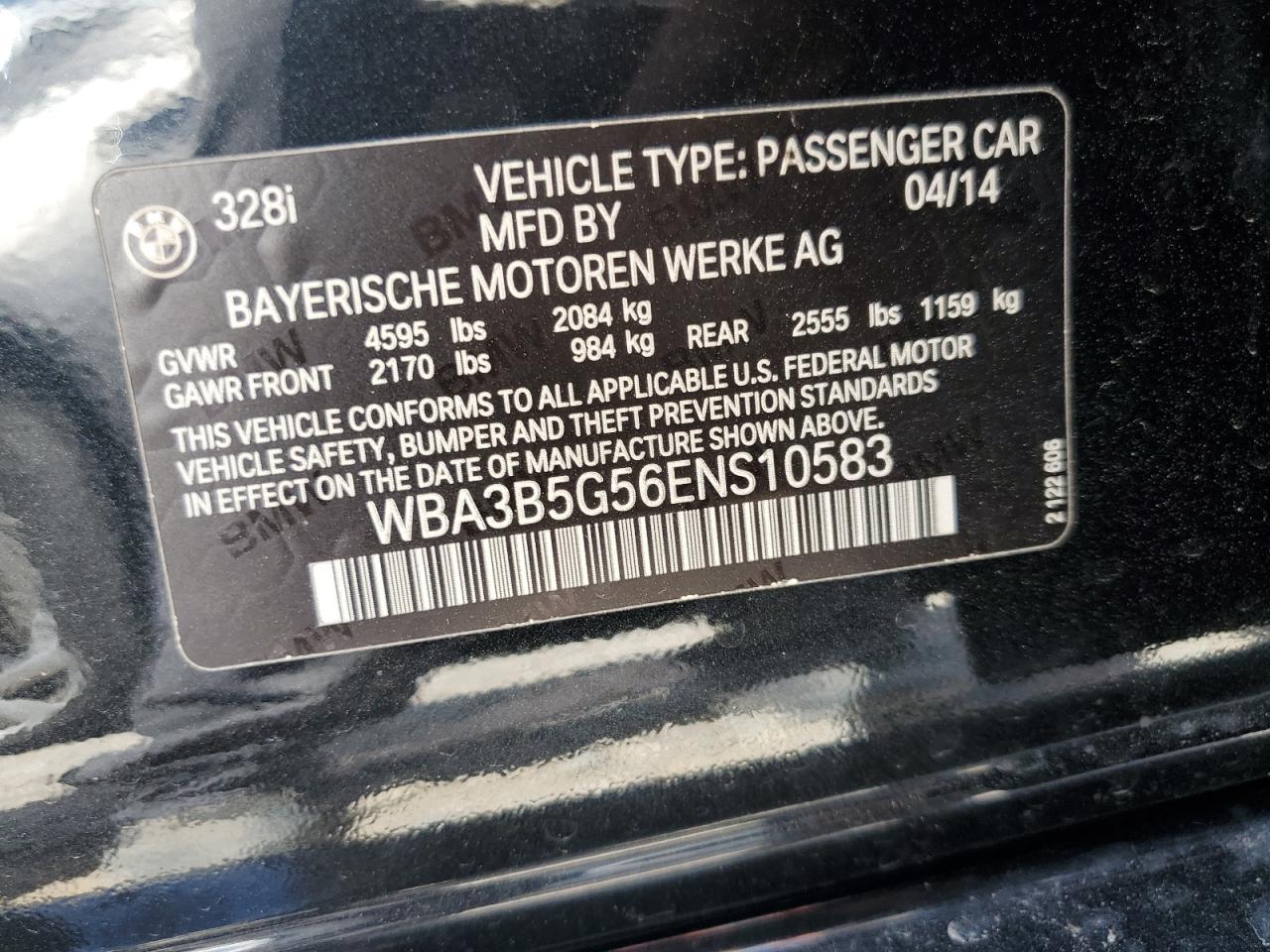 WBA3B5G56ENS10583 2014 BMW 328 Xi Sulev