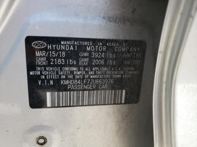 2018 HYUNDAI ELANTRA SE - KMHD84LF7JU663976