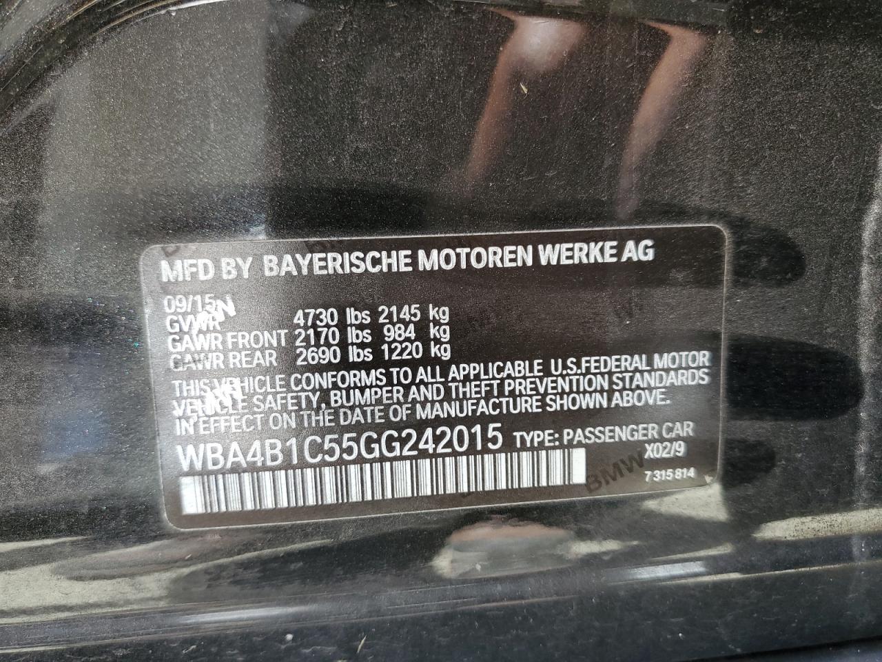 WBA4B1C55GG242015 2016 BMW 435 I Gran Coupe