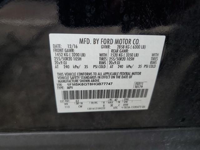 2017 Ford Explorer Sport VIN: 1FM5K8GT8HGB77747 Lot: 61103804