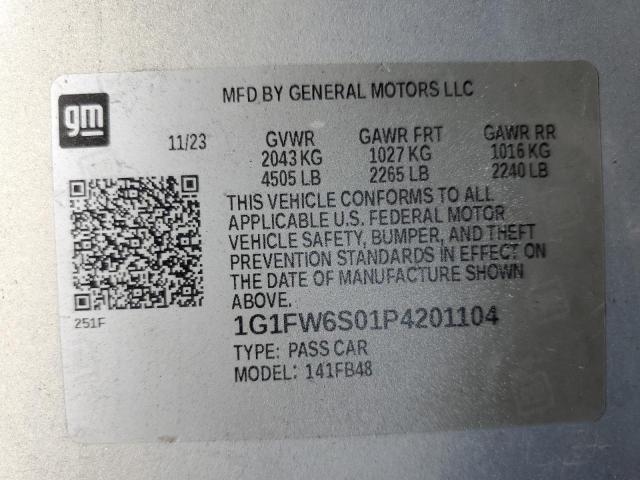 2023 Chevrolet Bolt Ev 1Lt VIN: 1G1FW6S01P4201104 Lot: 60482224