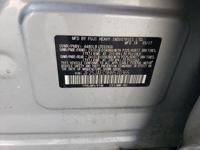 2017 Subaru Forester 2.5I Premium VIN: JF2SJAEC9HH570365 Lot: 57887904