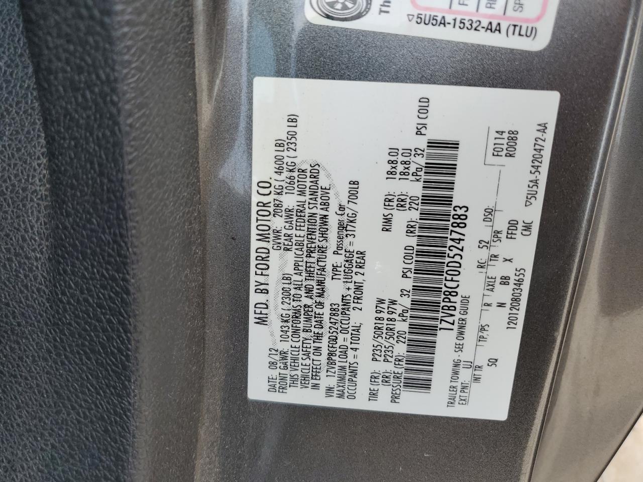 1ZVBP8CF0D5247883 2013 Ford Mustang Gt