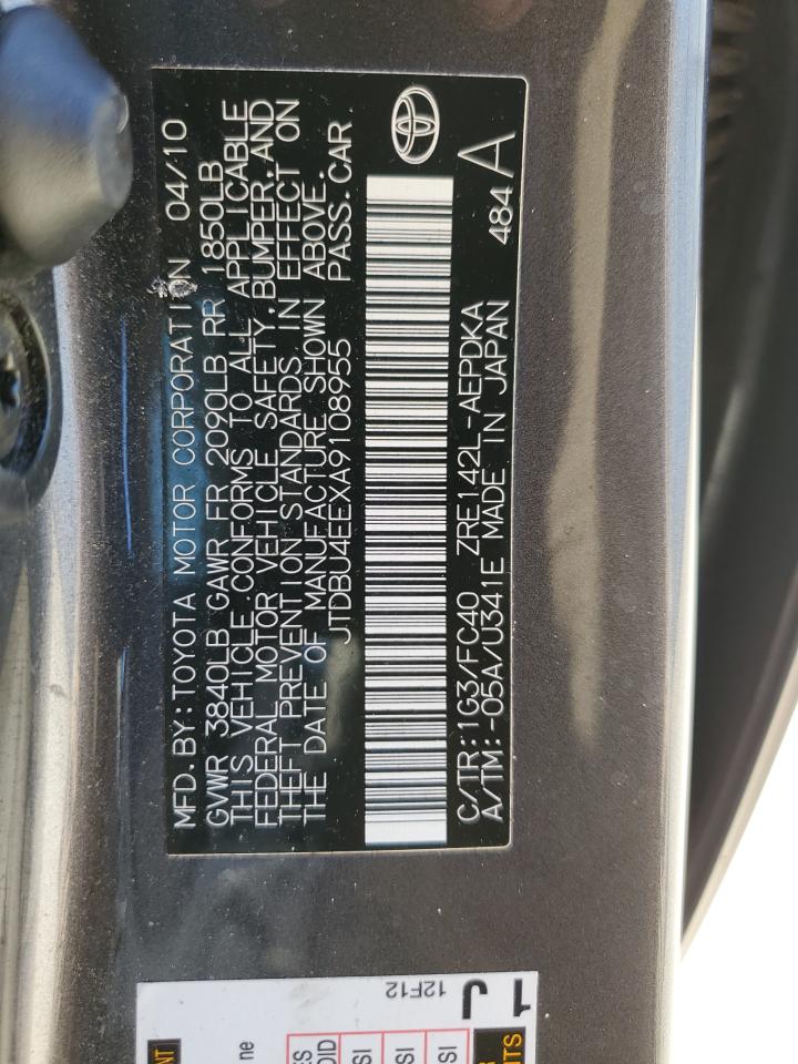 JTDBU4EEXA9108955 2010 Toyota Corolla Base