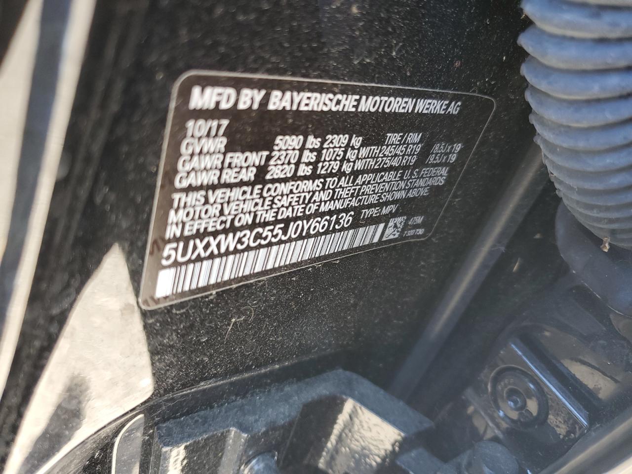 5UXXW3C55J0Y66136 2018 BMW X4 xDrive28I