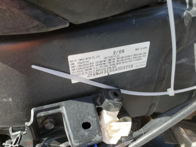 2006 YAMAHA YZF-R6S JYARJ12E86A003259