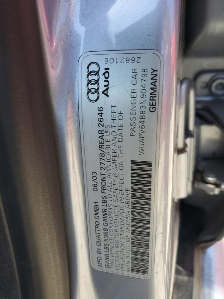 WUAPV64B83N904798 2003 Audi Rs6