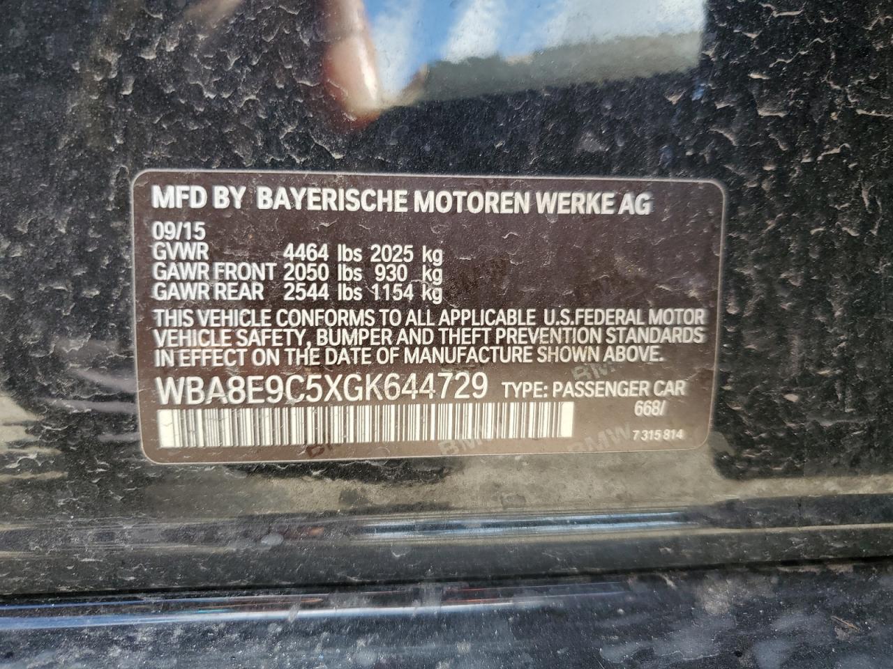 WBA8E9C5XGK644729 2016 BMW 328 I Sulev